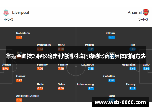 掌握查询技巧轻松确定利物浦对阵阿森纳比赛的具体时间方法